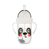 Canpol Babies Non-Spill Expert Cup – auslaufsicherer Becher mit Trinkhalm und Gewichtsballast für Kinder ab dem 6. Lebensmonat BabiesBoo Panda 270 ml