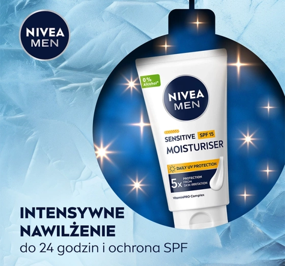NIVEA MEN Feel Protected Sensitive Trio Geschenkset für Männer Duschgel + Gesichtswaschgel + Gesichtscreme SPF15