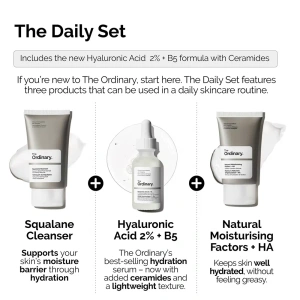 The Ordinary The Daily Set Pflegeset für trockene Haut Gel 50 ml + Serum 30 ml + Creme 30 ml