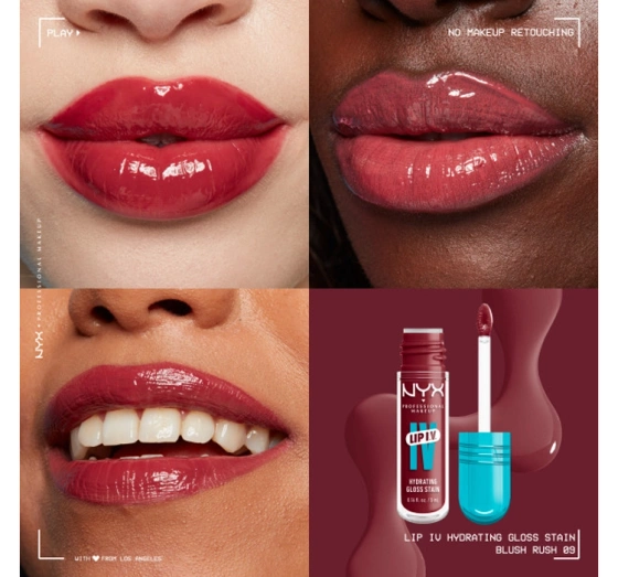 Kliknij na zdjęcie, aby je powiększyć NYX Professional Makeup Lip IV Hydrating Gloss Serum Lip Gloss 10 Berry Thirsty 5 ml