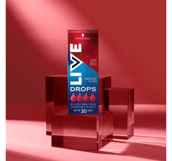 Kliknij na zdjęcie, aby je powiększyć Schwarzkopf Live Drops semi-permanente Haarfarbe Fiery Red 30ml
