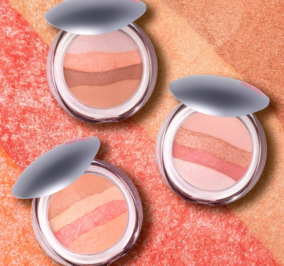 Pupa Milano Luminys Baked All Over Highlighter-Puder fürs Gesicht 01 Stripes Rose 9g