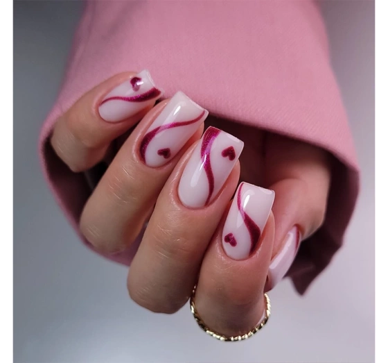 Semilac Hybridlack 318 Burgundy Red Glitter 7 ml