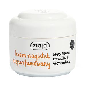 Ziaja „Nagietek“-Serie – unparfümierte Gesichtscreme für trockene, empfindliche und normale Haut, 50 ml
