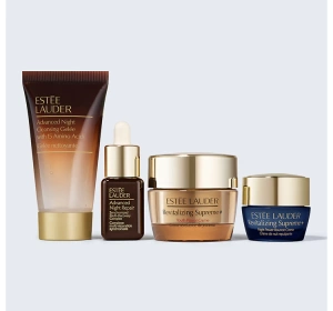 Estée Lauder Unwrap Your Glow Revitalizing Supreme+ Skincare Starter Set Gel 30 ml + Augencreme 5 ml + Serum 7 ml + Tagescreme 15 ml + Nachtcreme 7 ml