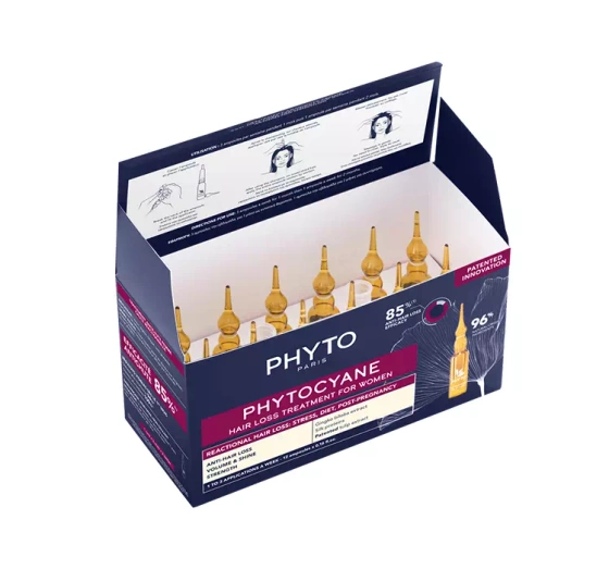 Phyto Phytocyane – Kur gegen reaktiven Haarausfall für Frauen, 12 x 5 ml