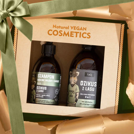 LaQ Dzikus z Lasu Geschenkset für Männer Duschgel 8in1 500 ml + Haarshampoo 300 ml