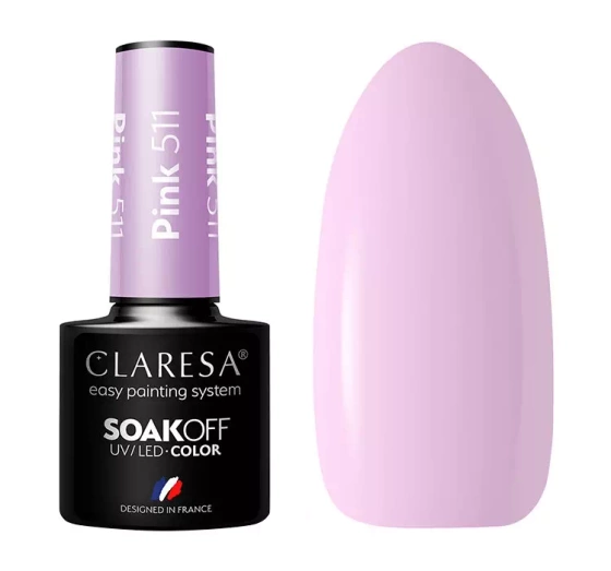 CLARESA SOAK OFF HYBRIDLACK PINK 511 5ML