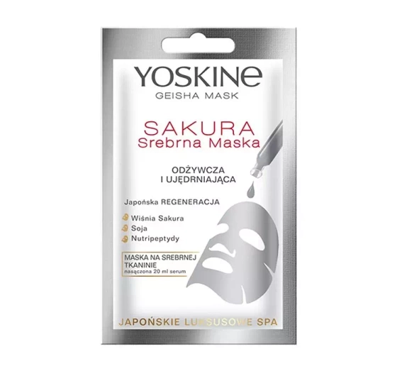 YOSKINE GEISHA MASK SAKURA SILBERNE ERNÄHRUNGSMASKE 20ML