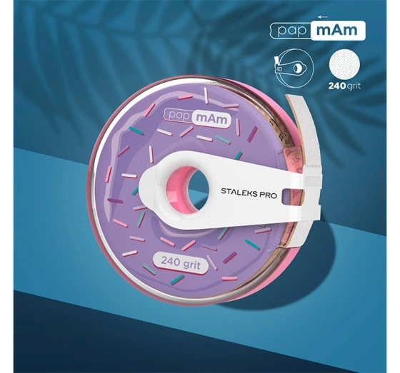 Kliknij na zdjęcie, aby je powiększyć Staleks Pro Weiße Schleifband papmAm Expert 240 grit in Kunststoffbox 7 m