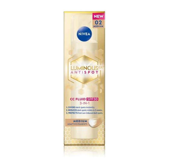 NIVEA LUMINOUS630 ANTISPOT CC CREME GEGEN VERFÄRBUNGEN 02 MEDIUM 40ML
