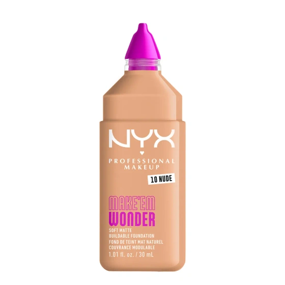 Kliknij na zdjęcie, aby je powiększyć NYX Professional Makeup Make 'Em Wonder Leichte mattierende Foundation 10 Nude 30 ml