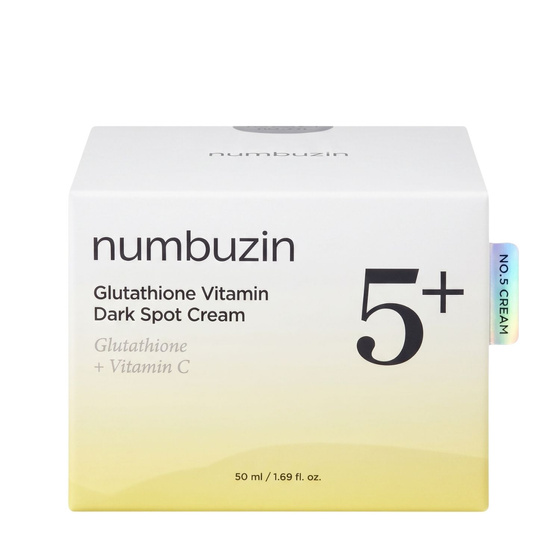 Kliknij na zdjęcie, aby je powiększyć Numbuzin No.5+ Vitamin Glutathione Dark Spot Laser Cream – Creme, die Pigmentflecken sichtbar aufhellt, 50 ml