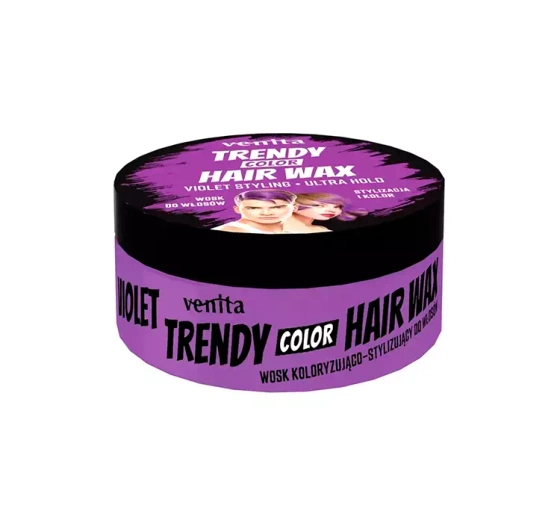 Kliknij na zdjęcie, aby je powiększyć VENITA TRENDY COLOR HAIR WAX – FARB- UND STYLINGWACHS FÜR DAS HAAR, VIOLET, 75 G