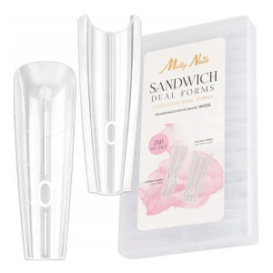 Molly Nails Sandwich Dual Form – Doppelte Formen für die Nagelverlängerung, Kästchen W555, 240 Stück