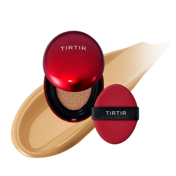 TIRTIR Mask Fit Red Cushion SPF40 PA++ langanhaltende Mini-Gesichtsgrundierung in Kompaktform 29N Natural Beige 4,5 g