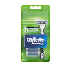 Gillette Sensor3 Sensitive Rasierapparat für Männer Griff + 6 Klingen