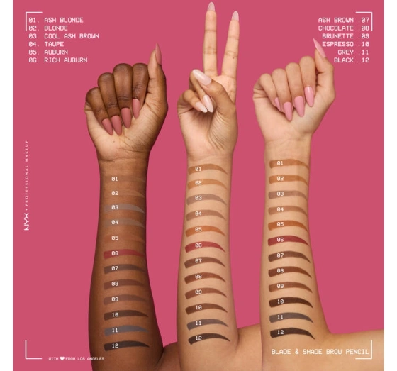 Kliknij na zdjęcie, aby je powiększyć NYX Professional Makeup Blade & Shade Automatischer Augenbrauenstift 11 Gray 0,06 g