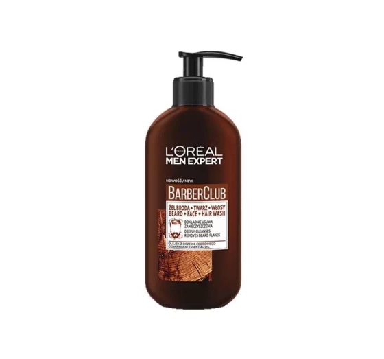 Kliknij na zdjęcie, aby je powiększyć L'Oréal Paris Men Expert Barber Club Waschgel für Bart, Gesicht und Haare 200 ml