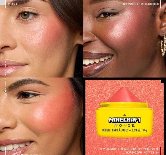 Kliknij na zdjęcie, aby je powiększyć NYX Professional Makeup × A Minecraft Movie Cremiges Rouge 04 Honeycomb Hottie 8 g