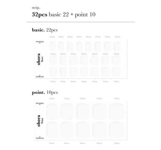 Ohora Hybrid-Nagelsticker Pedicure Basic Pedicure No.3