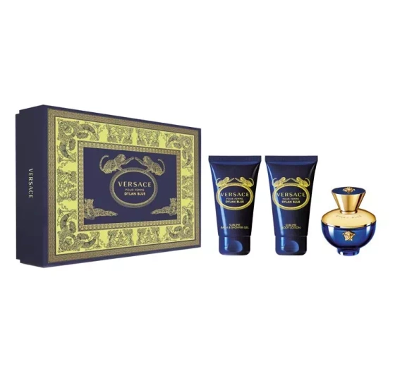 VERSACE DYLAN BLUE POUR FEMME EDP SPRAY 50ML +  LOTION 50ML +  DUSCHGEL 50ML SET