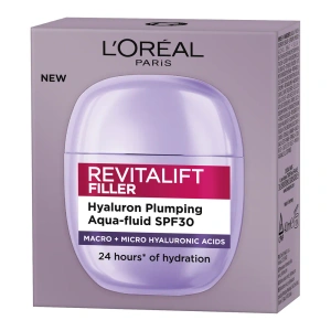 L'Oréal Paris Revitalift Filler Hyaluron Aqua-Fluid – leichte Feuchtigkeitscreme LSF 30, 40 ml