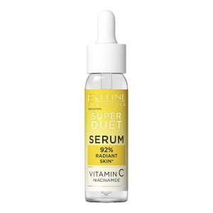 Eveline Cosmetics Super Duet Gesichtsserum gegen Hautverfärbungen mit 15 % Vitamin C für matte Haut, 30 ml