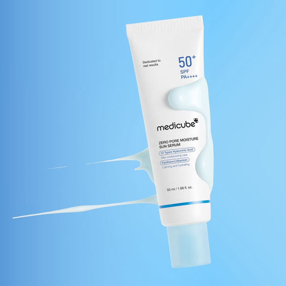Kliknij na zdjęcie, aby je powiększyć Medicube Zero Pore Moisture Sun Serum – feuchtigkeitsspendendes Gesichtsserum mit Lichtschutzfaktor SPF50+ PA++++, 50 ml