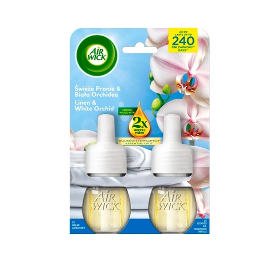 Air Wick Elektrischer Lufterfrischer Nachfüllpackung Frische Wäsche & Weiße Orchidee 2x19 ml