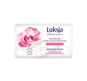 LUKSJA CREAMY & SOFT SEIFENSTÜCK ROSE UND MILCHPROTEINE 90G