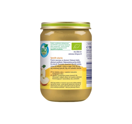 Kliknij na zdjęcie, aby je powiększyć HiPP Bio Gläschen-Dessert nach dem 5. Monat Birnen und Äpfel mit Dinkelgrieß 190 g