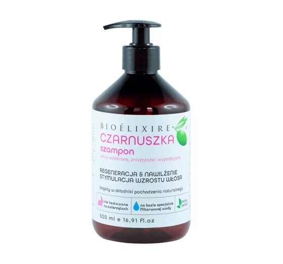 BIOELIXIRE SCHWARZKÜMMEL REGENERIERUNGSSHAMPOO FÜR SCHWACHES, STRAPAZIERTES UND AUSFALLENDFES HAAR 500ML