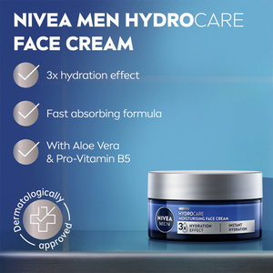 NIVEA MEN HydroCare Intensiv feuchtigkeitsspendende Gesichtscreme mit Aloe Vera für Männer 50 ml