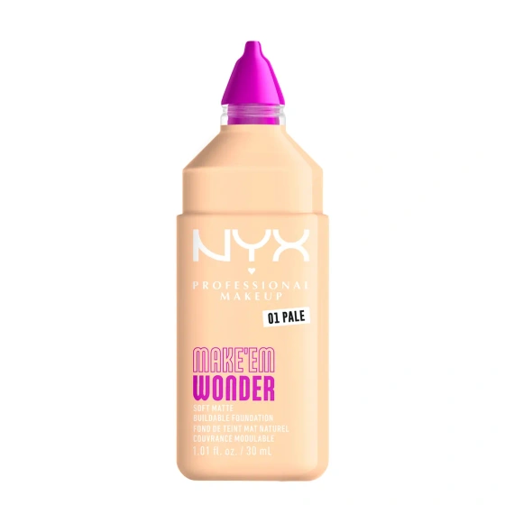 Kliknij na zdjęcie, aby je powiększyć NYX Professional Makeup Make 'Em Wonder Leichte mattierende Foundation 01 Pale 30 ml