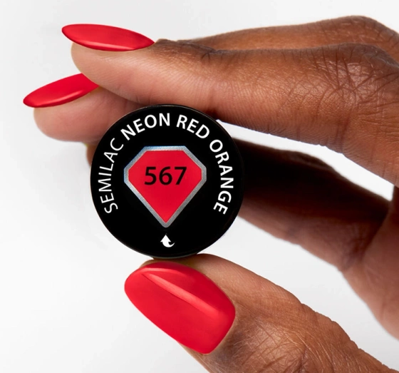 SEMILAC HYBRIDLACK UV 567 NEON RED ORANGE 7 ML