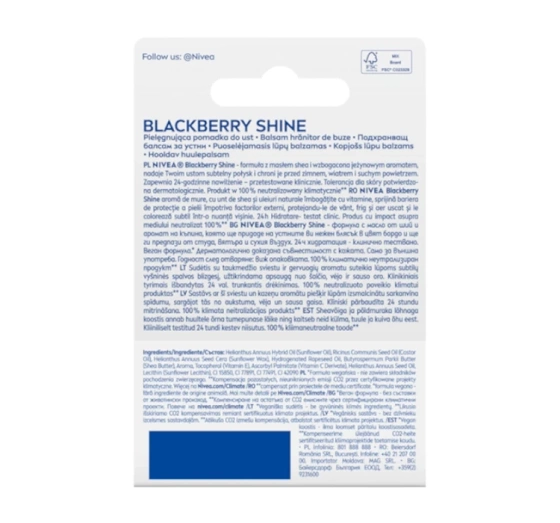 NIVEA PFLEGENDER LIPPENSTIFT BLACKBERRY SHINE 5,5ML