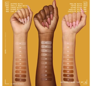 NYX Professional Makeup Buttermelt Glaze Creme-Foundation mit SPF30 07 Toffee Butta 30 ml 