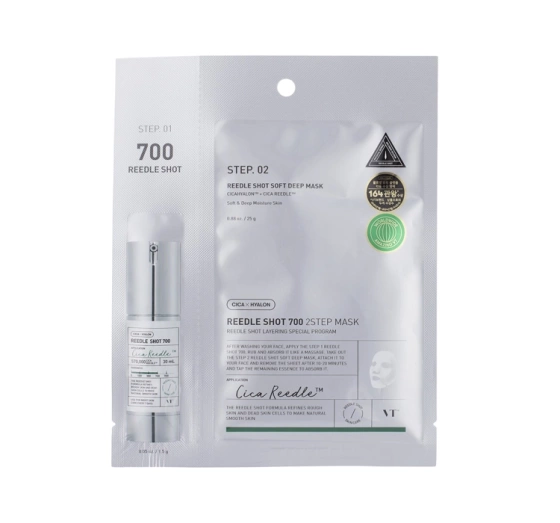 VT Cosmetics Cica x Hyalon Reedle Shot 700 Straffende Behandlung mit Mikronadel-Technologie 1,5 g + maska w płachcie 25 g