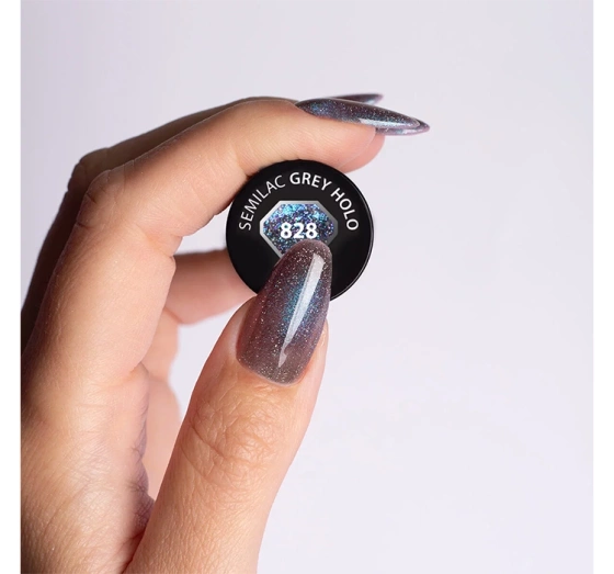 Kliknij na zdjęcie, aby je powiększyć Semilac Galaxy Flash Hybrid-Nagellack 828 Grey Holo 7 ml