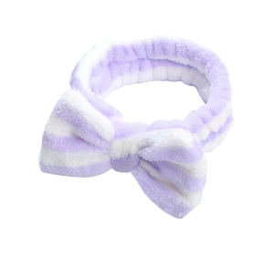 eCarla Kosmetik-Stirnband mit gestreifter Schleife OPK18RB Violett