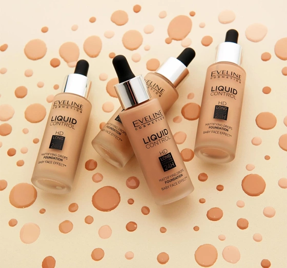 Kliknij na zdjęcie, aby je powiększyć Eveline Cosmetics Liquid Control HD Gesichtsgrundierung 016 Vanilla Beige 32 ml