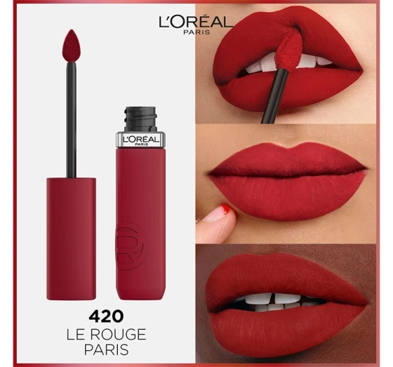 Kliknij na zdjęcie, aby je powiększyć L'Oréal Paris Infaillible Matte Resistance Mattierender Lippenstift 420 Le Rouge Paris 5ml