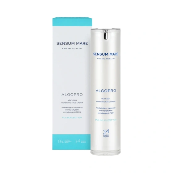 Kliknij na zdjęcie, aby je powiększyć Sensum Mare Algopro Revitalisierend-reparierende Creme mit 9% Peptid- und Aminosäurenkomplex mit PDRN 50 ml