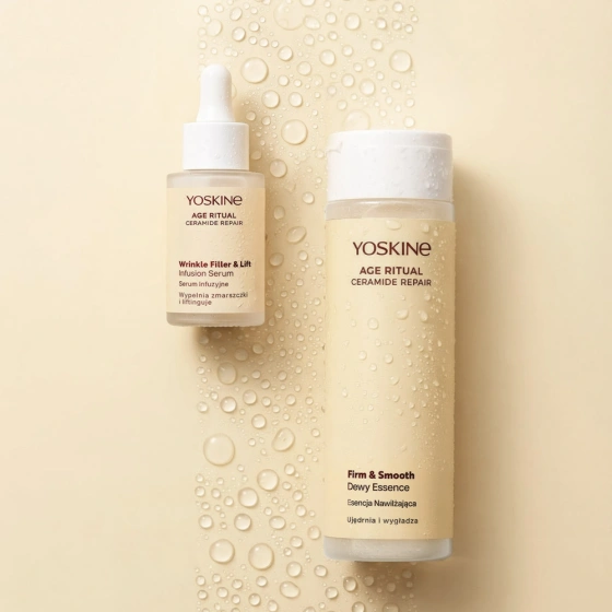 Kliknij na zdjęcie, aby je powiększyć Yoskine Age Ritual Ceramide Repair Firm & Smooth Feuchtigkeitsspendende Essenz 200 ml