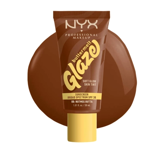 NYX Professional Makeup Buttermelt Glaze Creme-Foundation mit SPF30 08 Nutmeg Butta 30 ml