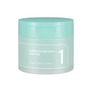 Numbuzin No.1  Centella Re-Leaf Green Toner Pad – Tonisierungspads mit Centella-asiatica-Extrakt, 70 Stück