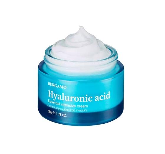 Kliknij na zdjęcie, aby je powiększyć BERGAMO HYALURONIC ACID FEUCHTIGKEITSSPENDENDE GESICHTSCREME MIT HYALURONSÄURE 50G
