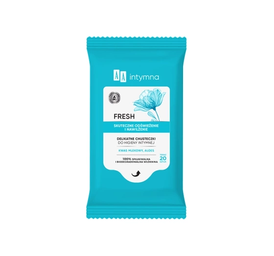 AA Intymna Fresh Feuchte Intimpflegetücher Milchsäure Aloe Vera 20 Stück