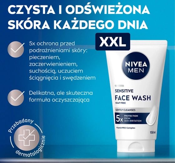 NIVEA MEN Sensitive Face Wash Gesichtsreinigungs-Gel 150 ml
